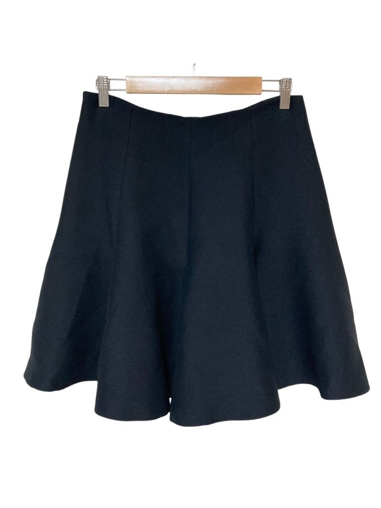 Dior Wool Silk Flare Skirt 46 Black